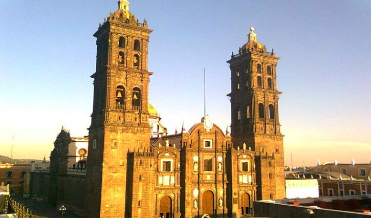 Vista panorámica de la catedral de Puebla