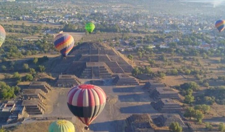 Recorrido en globo en Teotihuacán